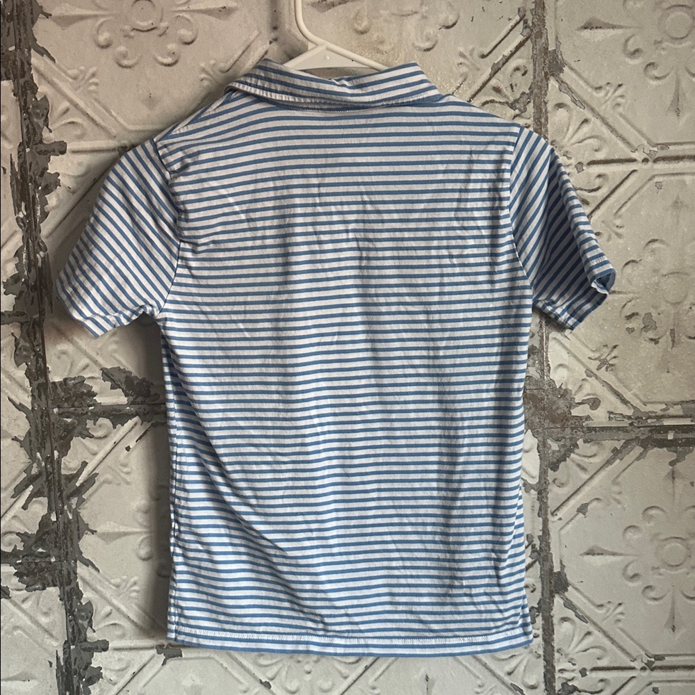 Crewcuts Kids Polo in Blue and White Stripes - Picture 4 of 4